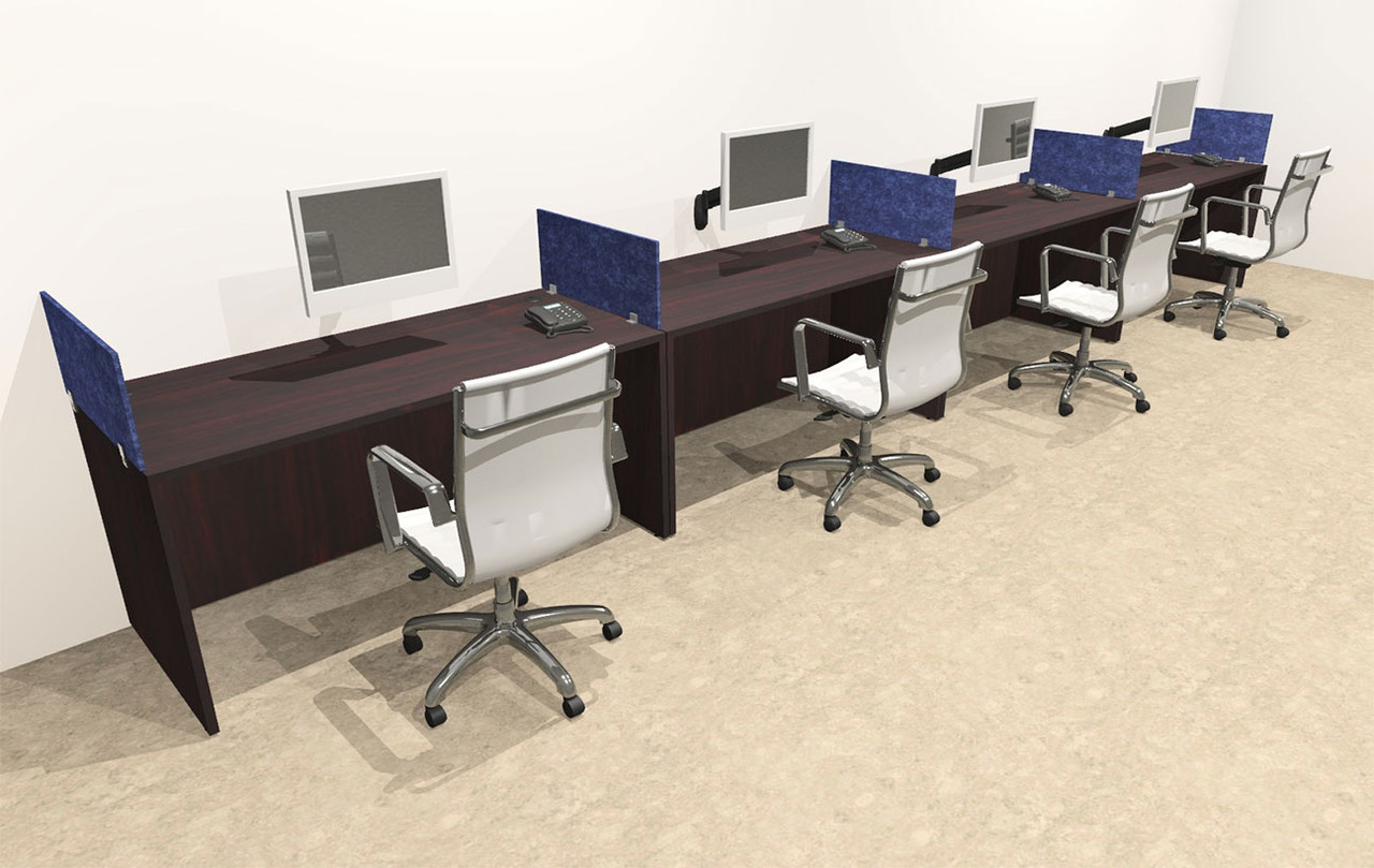 Four Person Modern Accoustic Divider Office Workstation Desk Set, #OT-SUL-SPRB11
