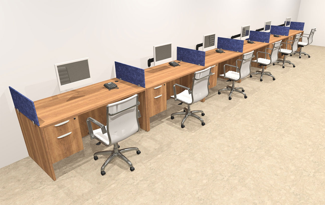 Six Person Modern Accoustic Divider Office Workstation Desk Set, #OT-SUL-SPRB37