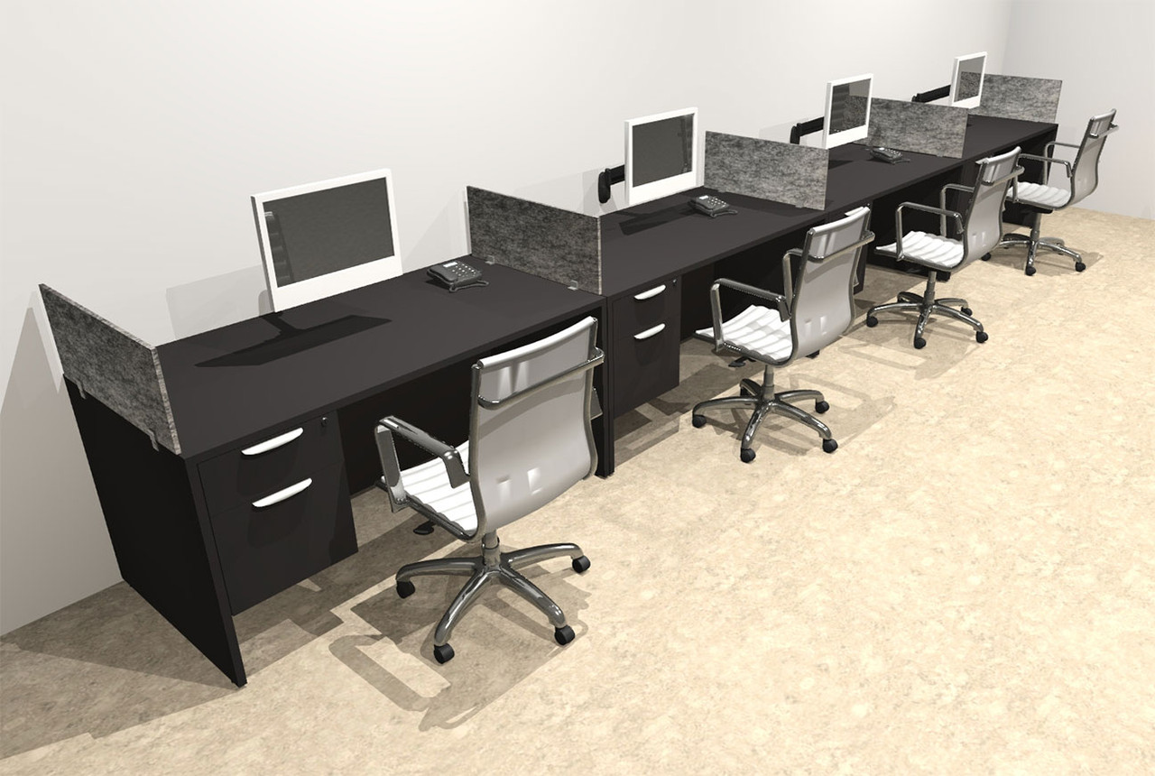 Four Person Modern Accoustic Divider Office Workstation Desk Set, #OT-SUL-SPRG32
