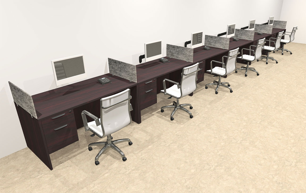 Six Person Modern Accoustic Divider Office Workstation Desk Set, #OT-SUL-SPRG39