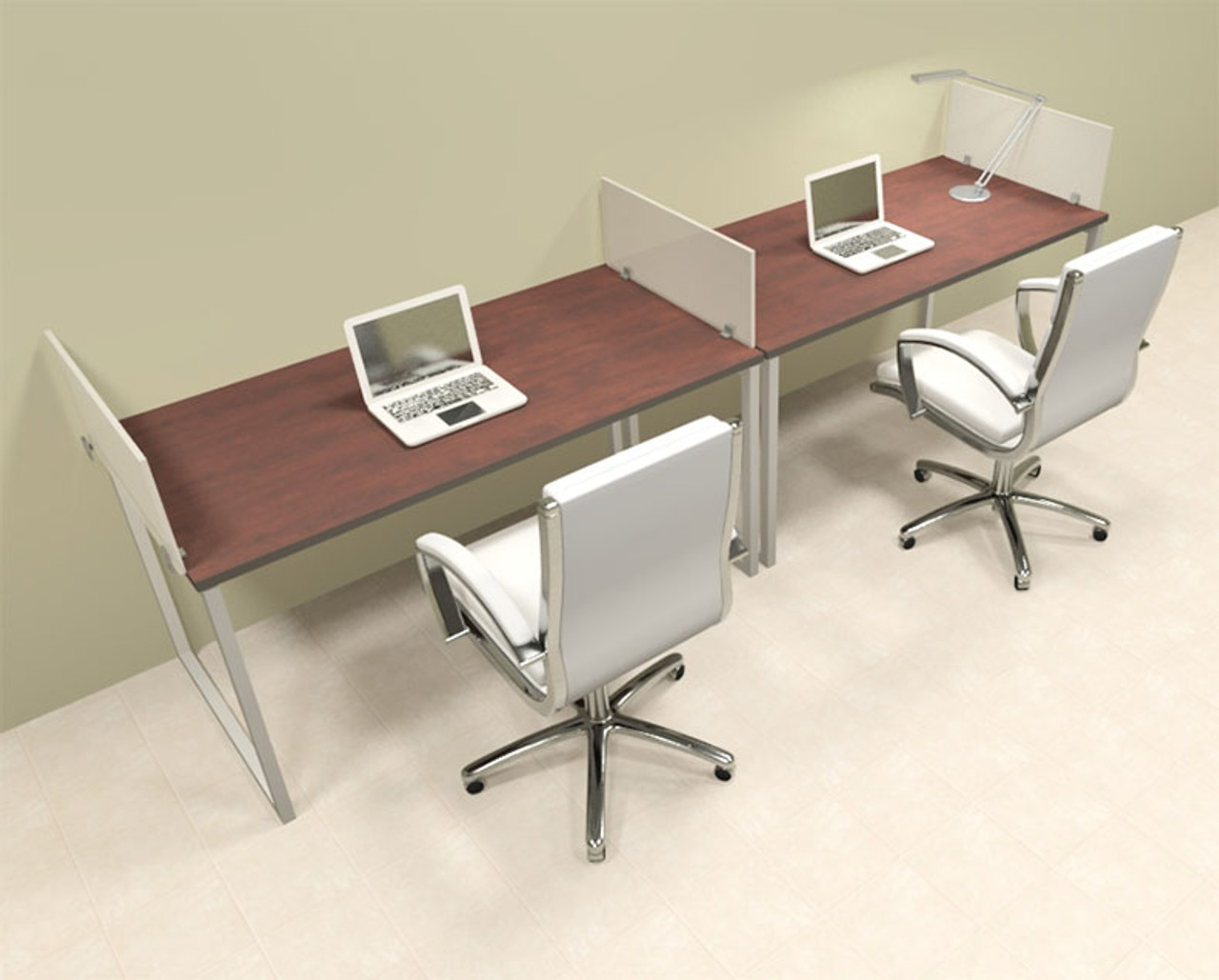 Two Person Modern Acrylic Divider Office Workstation, #AL-OPN-SP16