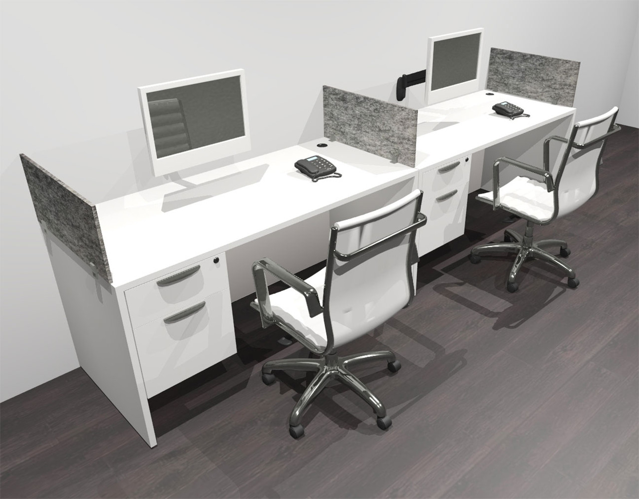 Two Person Modern Accoustic Divider Office Workstation Desk Set, #OF-CPN-SPRG21