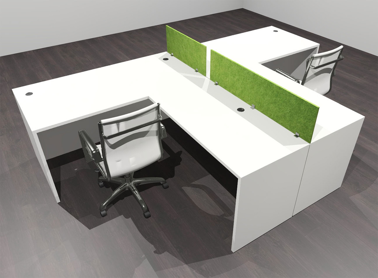 Two Person Modern Accoustic Divider Office Workstation Desk Set, #OF-CPN-SPRA41