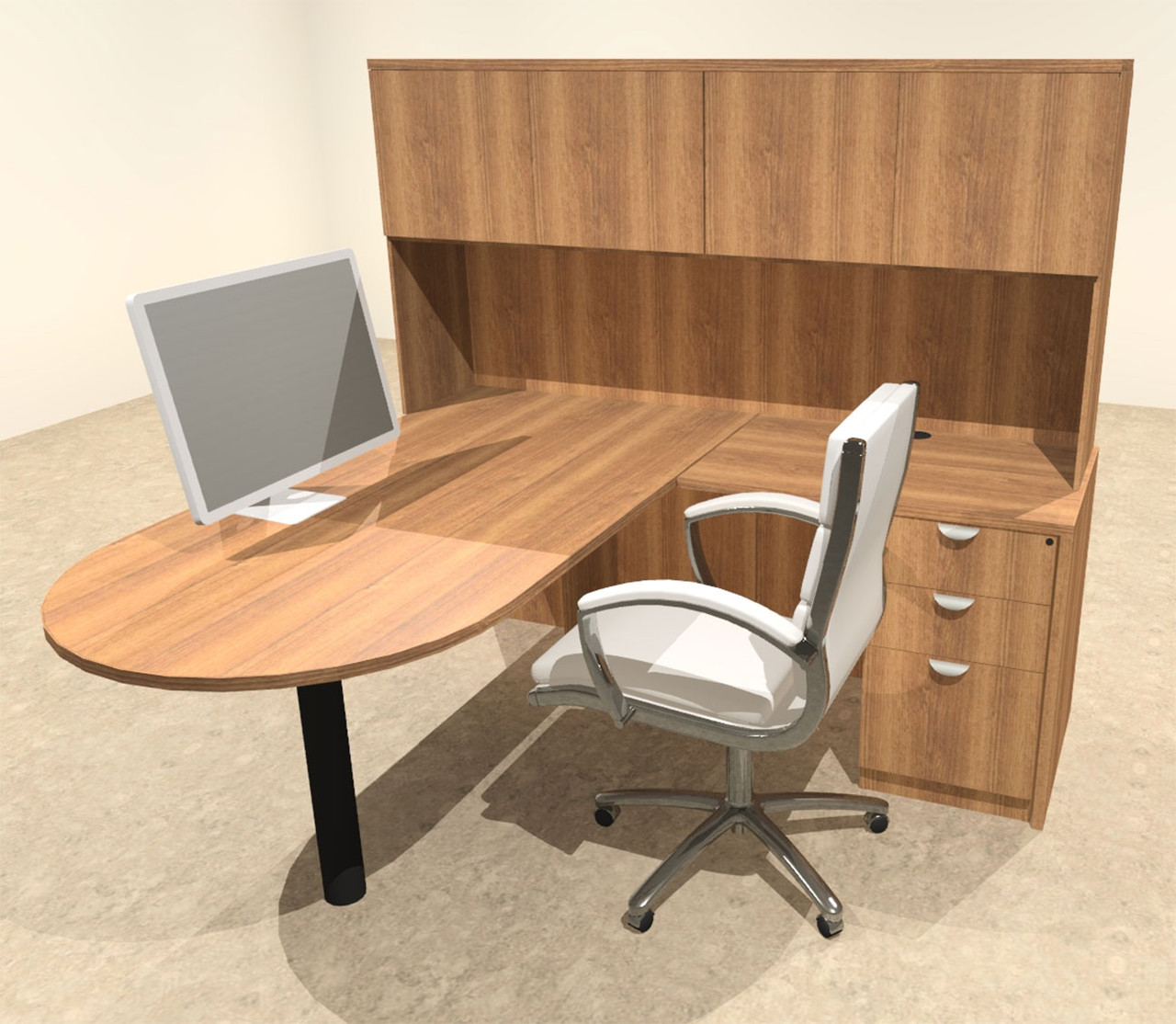 4pc L Shape Modern Executive Office Desk, #OT-SUL-L21