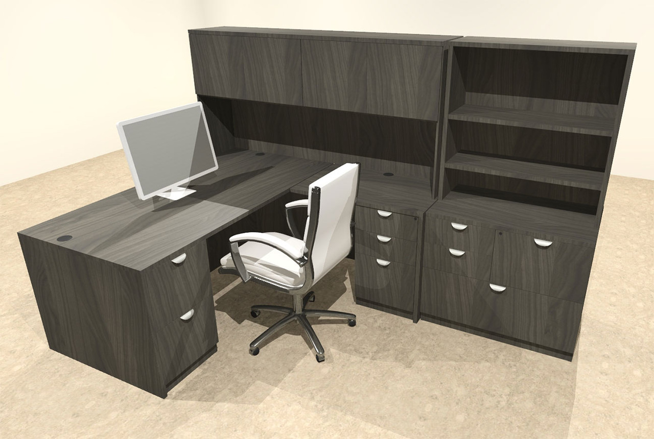 7pc L Shape Modern Executive Office Desk, #OT-SUL-L52