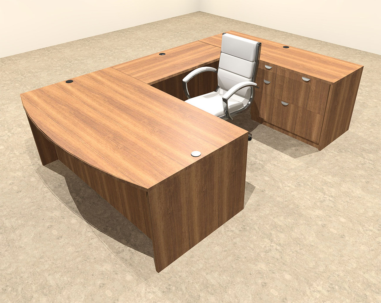 4pc U Shape Modern Executive Office Desk, #OT-SUL-U5