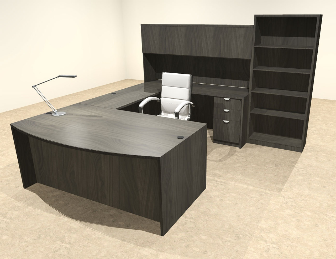 6pc U Shape Modern Executive Office Desk, #OT-SUL-U60