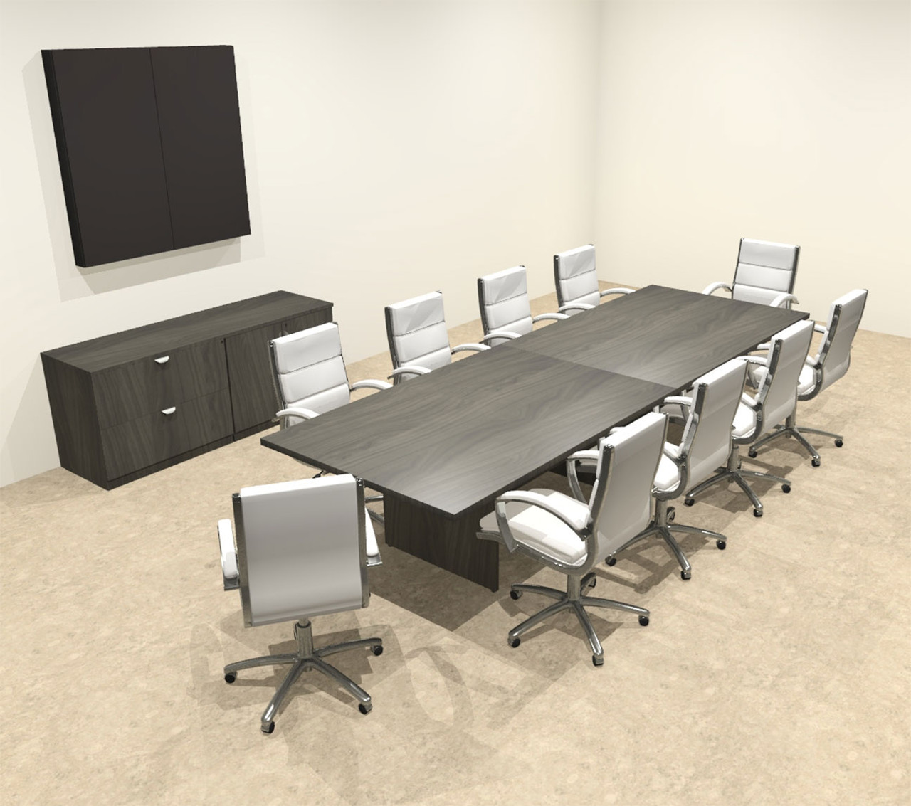 Modern Rectangular 12' Conference table, #OT-SUL-C35