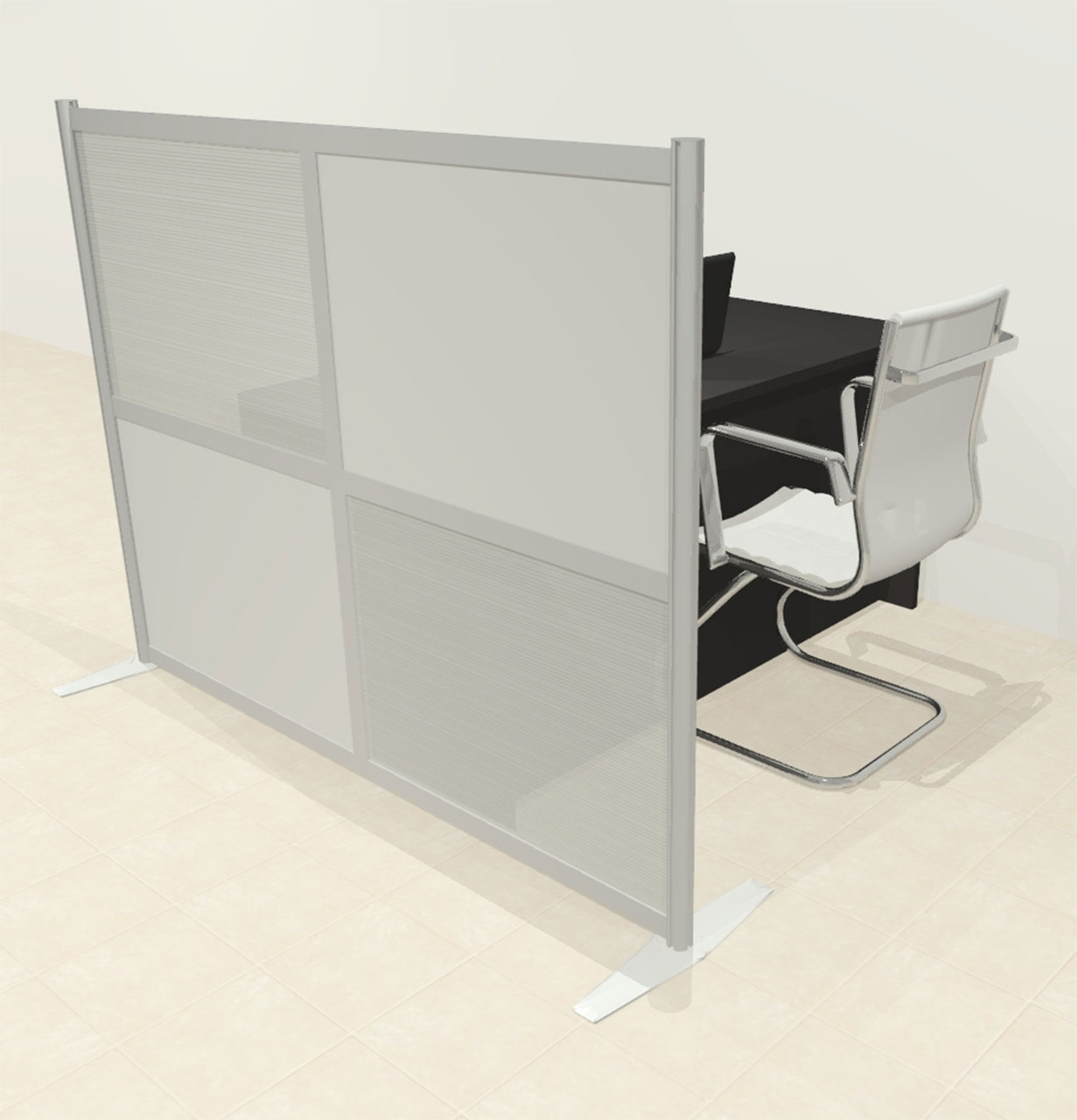 One Loft Modern Office Home Aluminum Frame Partition / Divider / Sneeze Guard, #UT-ALU-P1-C
