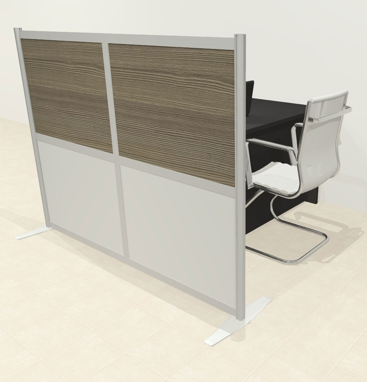 One Loft Modern Office Home Aluminum Frame Partition / Divider / Sneeze Guard, #UT-ALU-P6-B