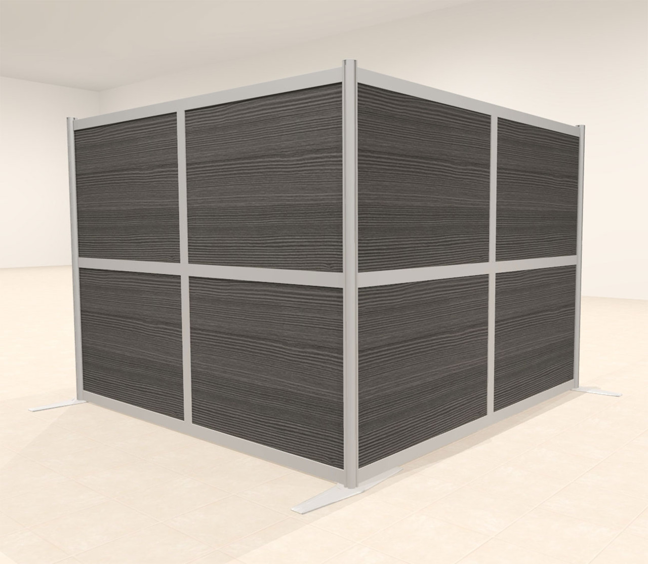 One L Shaped Loft Modern Office Home Aluminum Frame Partition / Divider / Sneeze Guard, #UT-ALU-P36