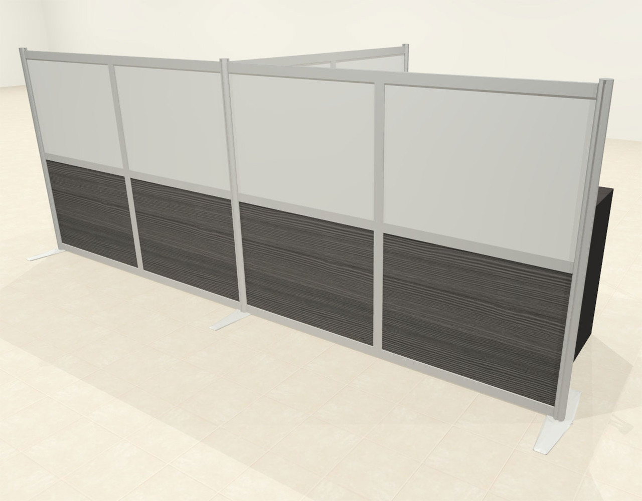 One T Shaped Loft Modern Office Home Aluminum Frame Partition / Divider / Sneeze Guard, #UT-ALU-P55-A
