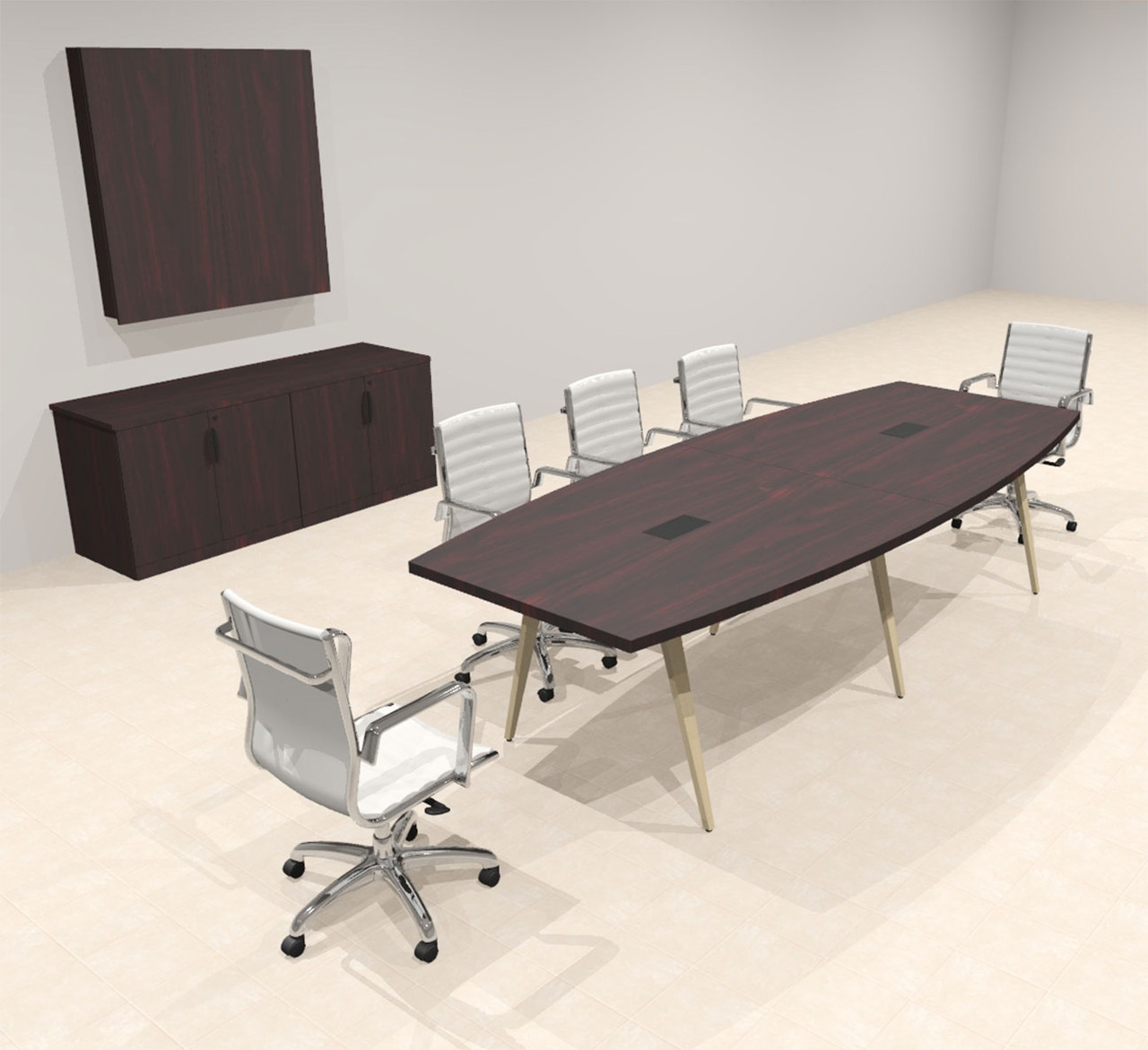 Modern Boat shaped 10' Feet Conference Table, #OF-CON-CW12