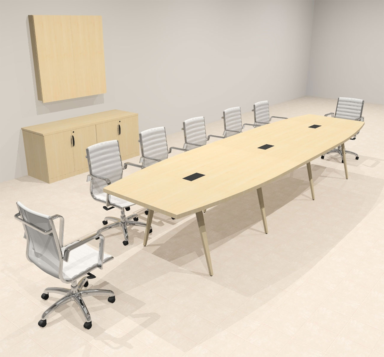 Modern Boat shaped 14' Feet Conference Table, #OF-CON-CW23