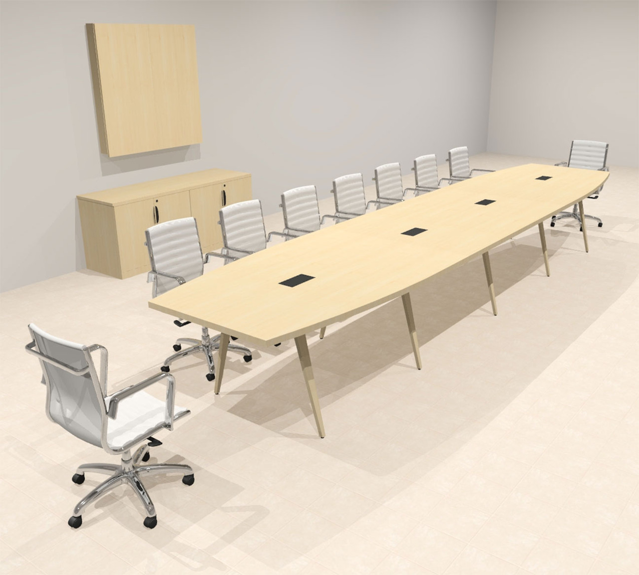 Modern Boat shaped 18' Feet Conference Table, #OF-CON-CW37