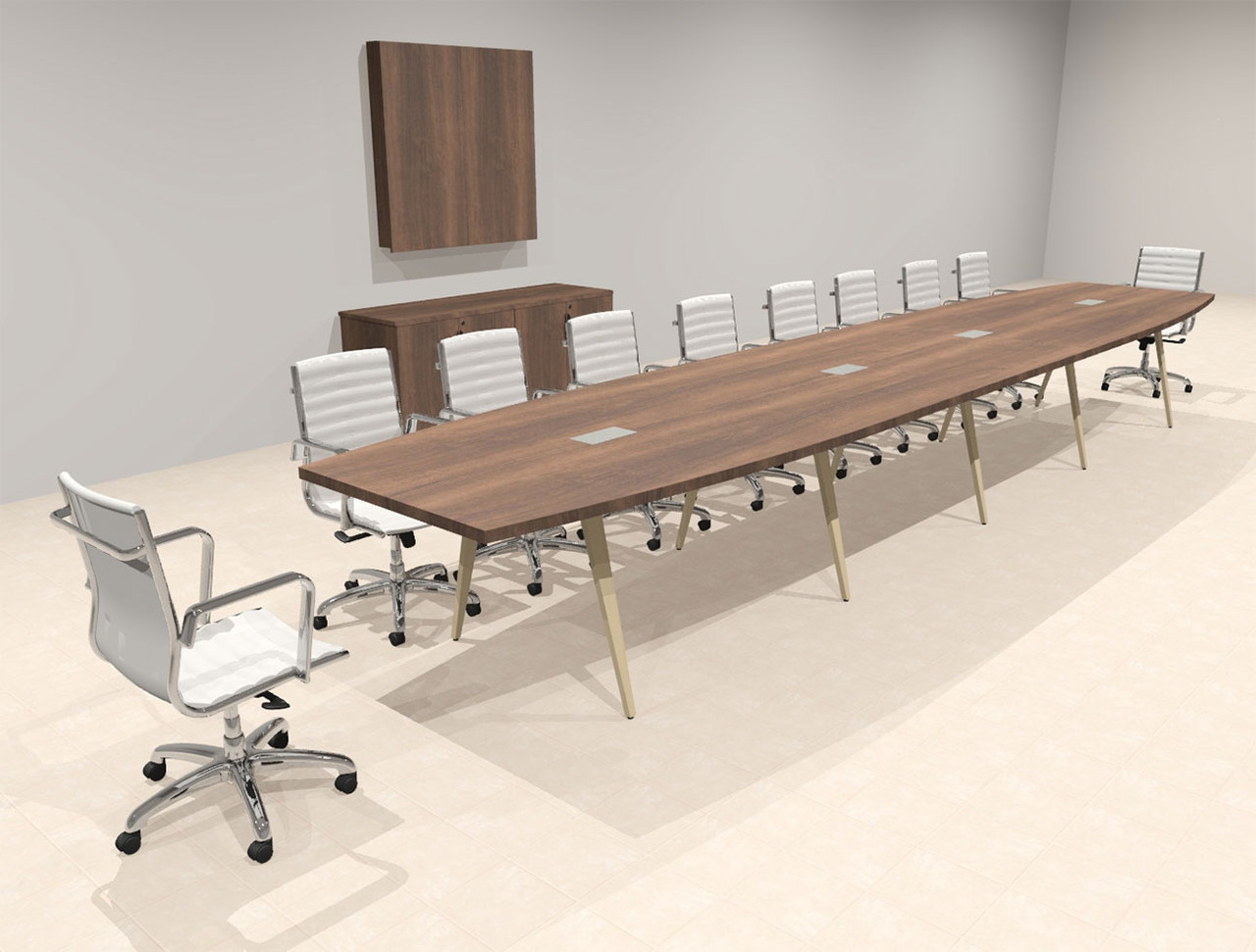 Modern Boat shaped 20' Feet Conference Table, #OF-CON-CW45