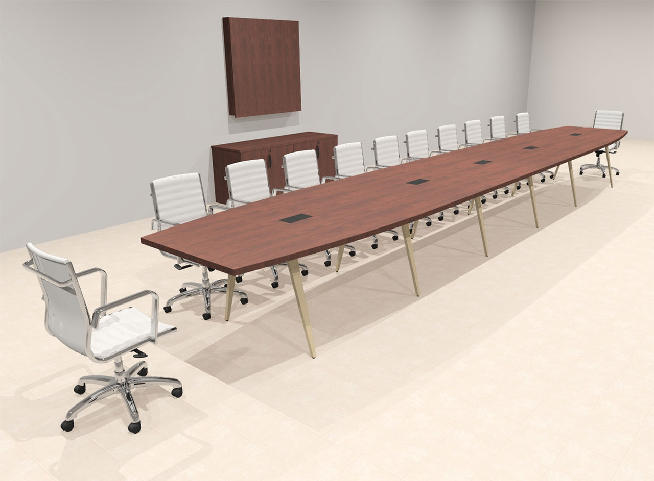 Modern Boat shaped 24' Feet Conference Table, #OF-CON-CW60