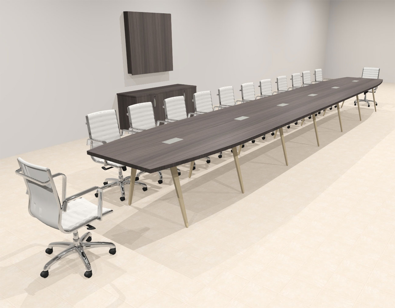 Modern Boat shaped 26' Feet Conference Table, #OF-CON-CW70