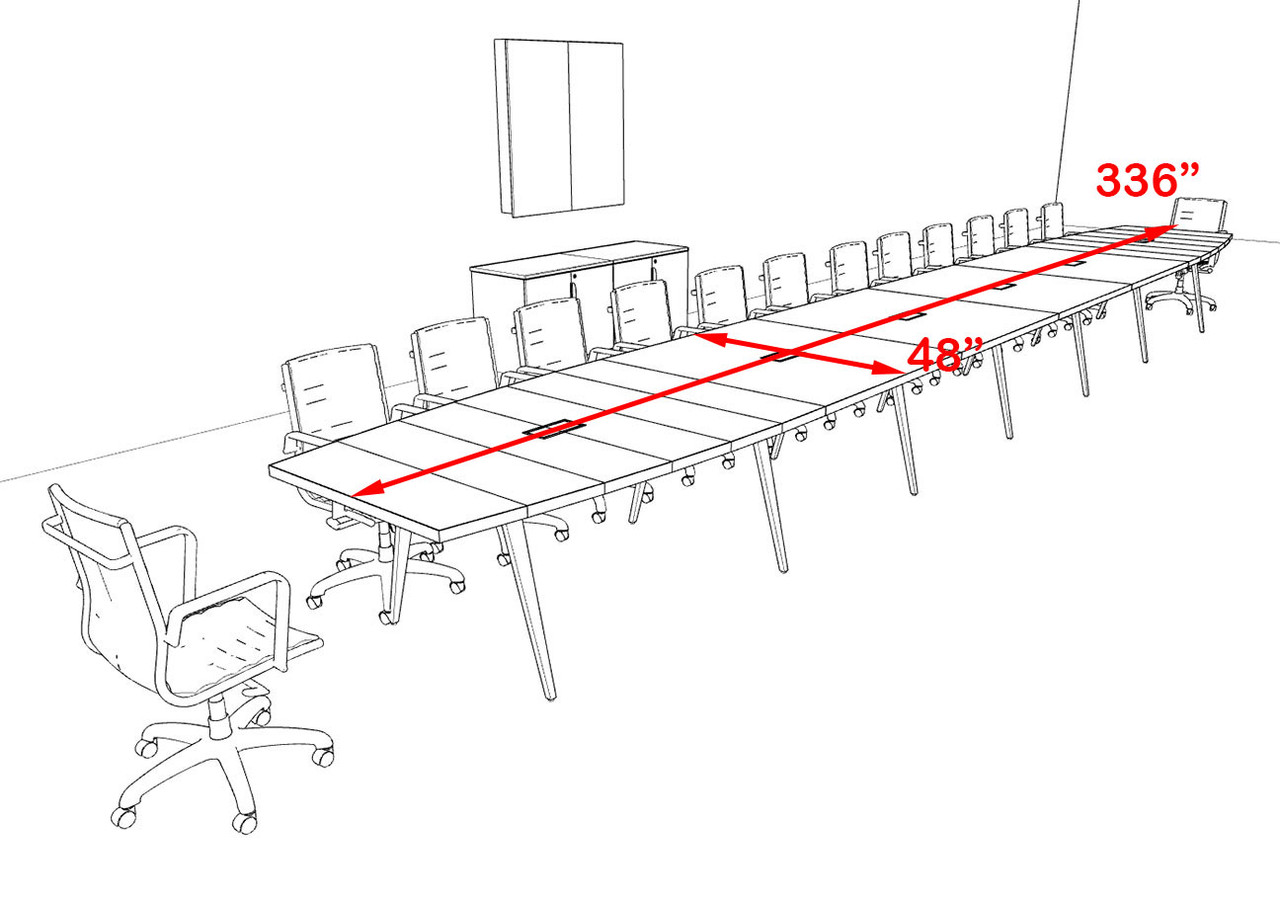 Modern Boat shaped 28' Feet Conference Table, #OF-CON-CW75