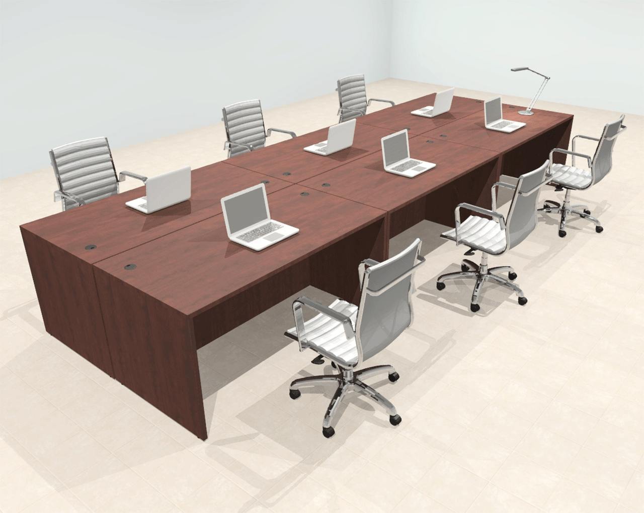 Six Person Modern Office Workstation Desk Set, #OT-SUL-FPN10