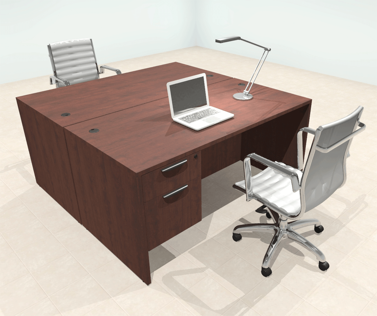 Two Person Modern Office Workstation Desk Set, #OT-SUL-FPN14
