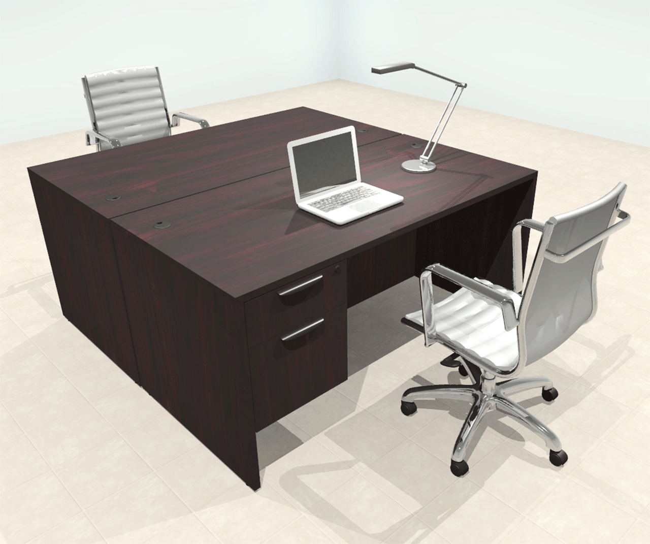 Two Person Modern Office Workstation Desk Set, #OT-SUL-FPN15