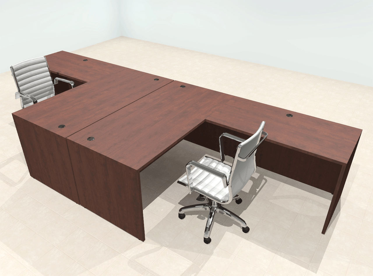 Two Person Modern Office Workstation Desk Set, #OT-SUL-FPN26