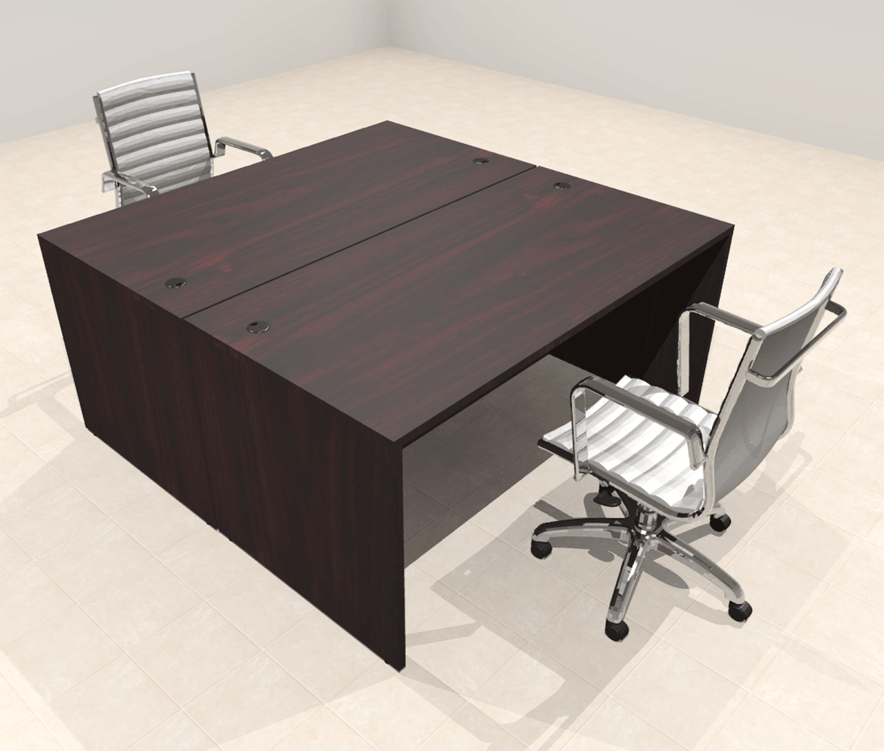 Two Person Modern Office Workstation Desk Set, #OT-SUL-FPN3