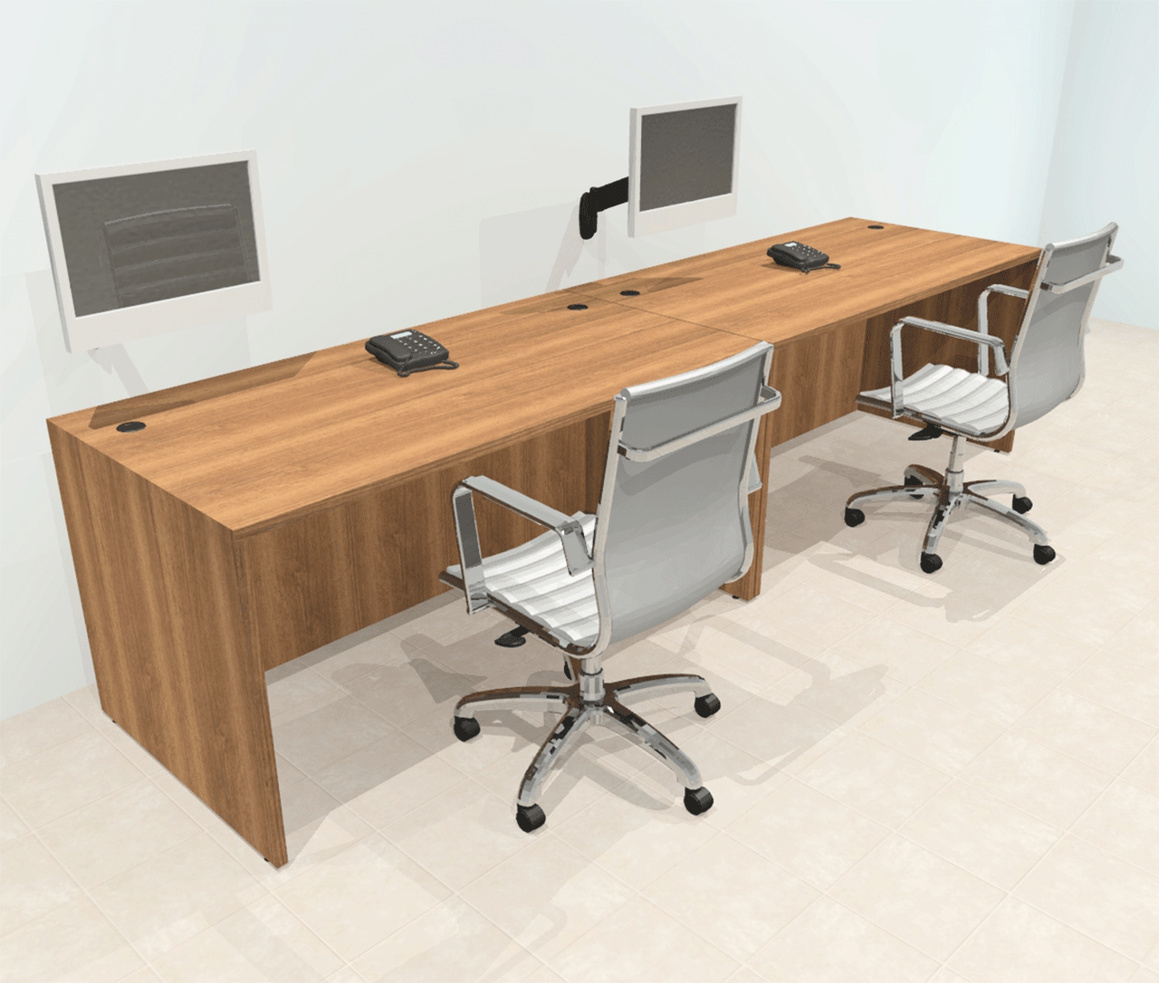 Two Person Modern Office Workstation Desk Set, #OT-SUL-SPN1
