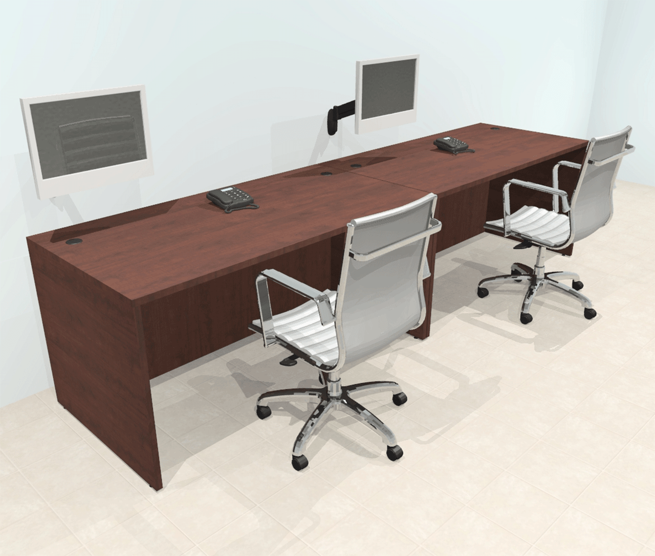 Two Person Modern Office Workstation Desk Set, #OT-SUL-SPN2