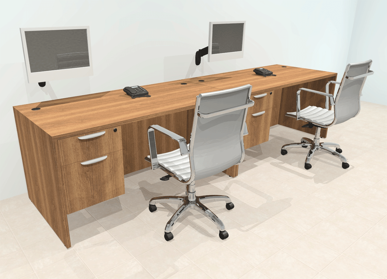 Two Person Modern Office Workstation Desk Set, #OT-SUL-SPN21