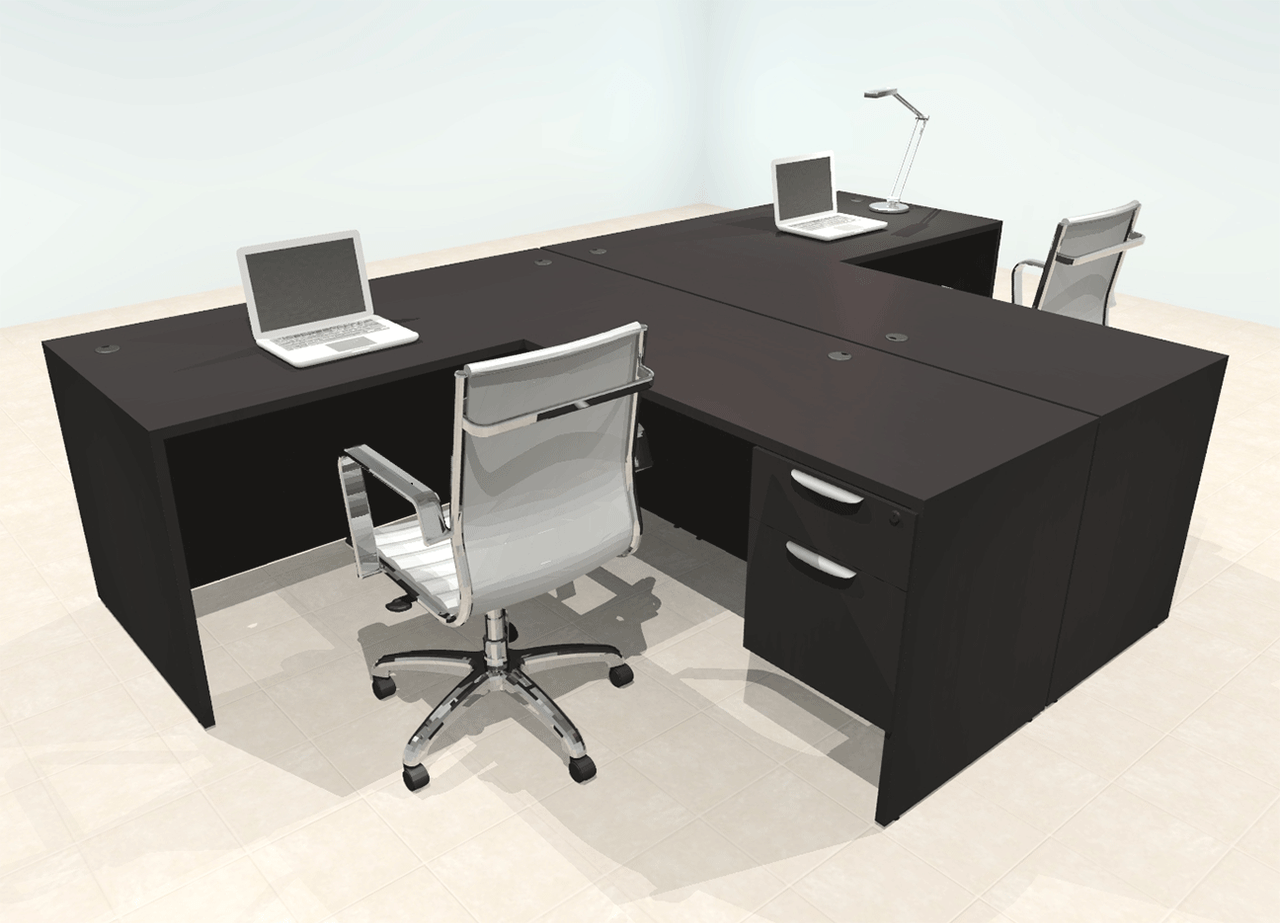 Two Person Modern Office Workstation Desk Set, #OT-SUL-SPN56