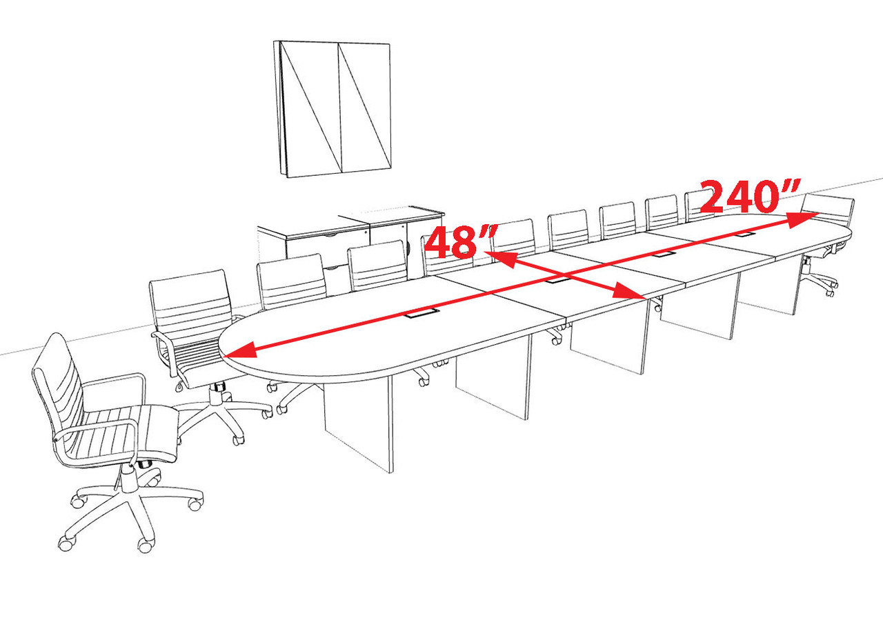 Modern Racetrack 20' Feet Conference Table, #OF-CON-CR41