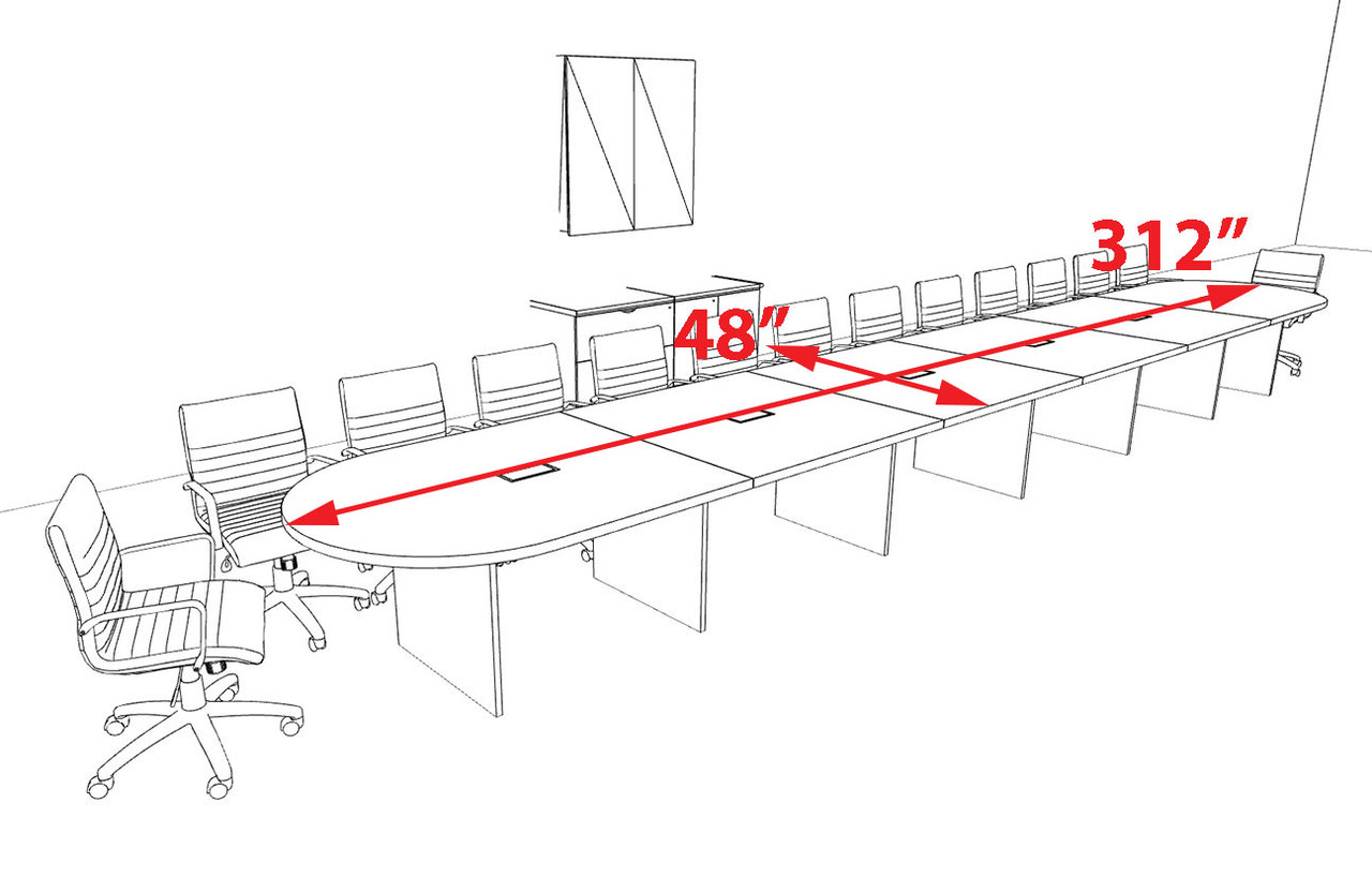 Modern Racetrack 26' Feet Conference Table, #OF-CON-CR72