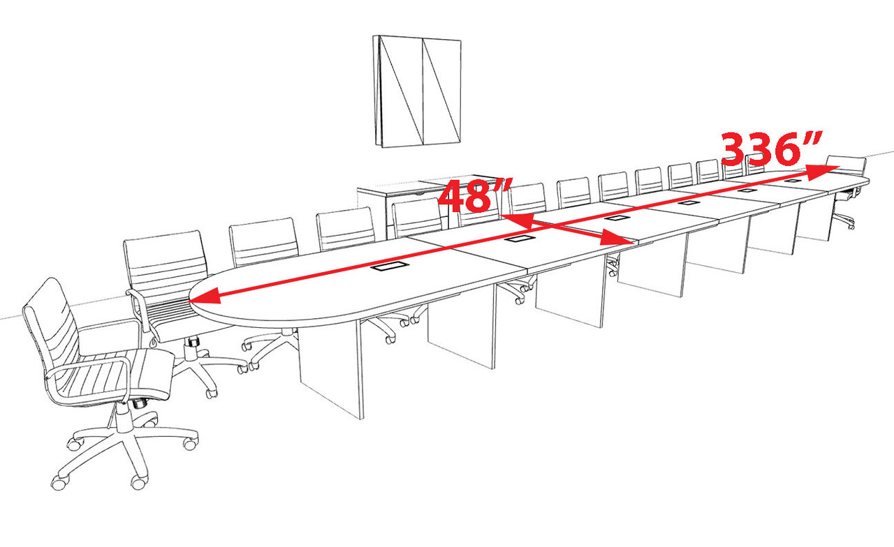 Modern Racetrack 28' Feet Conference Table, #OF-CON-CR73