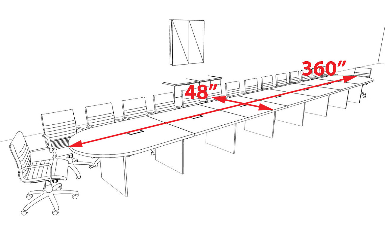 Modern Racetrack 30' Feet Conference Table, #OF-CON-CR84