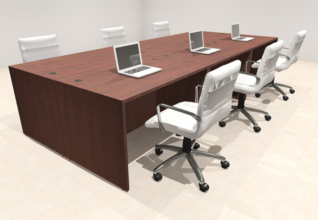 Six Person Modern No Panel Office Workstation Desk Set, #OT-SUS-FPN12
