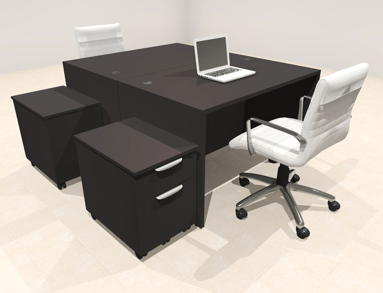 Two Person Modern No Panel Office Workstation Desk Set, #OT-SUS-FPN29