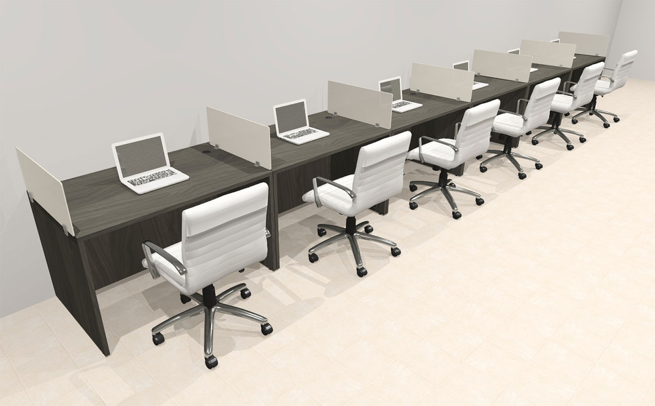 Six Person Modern Acrylic Divider Office Workstation Desk Set, #OT-SUS-SP25
