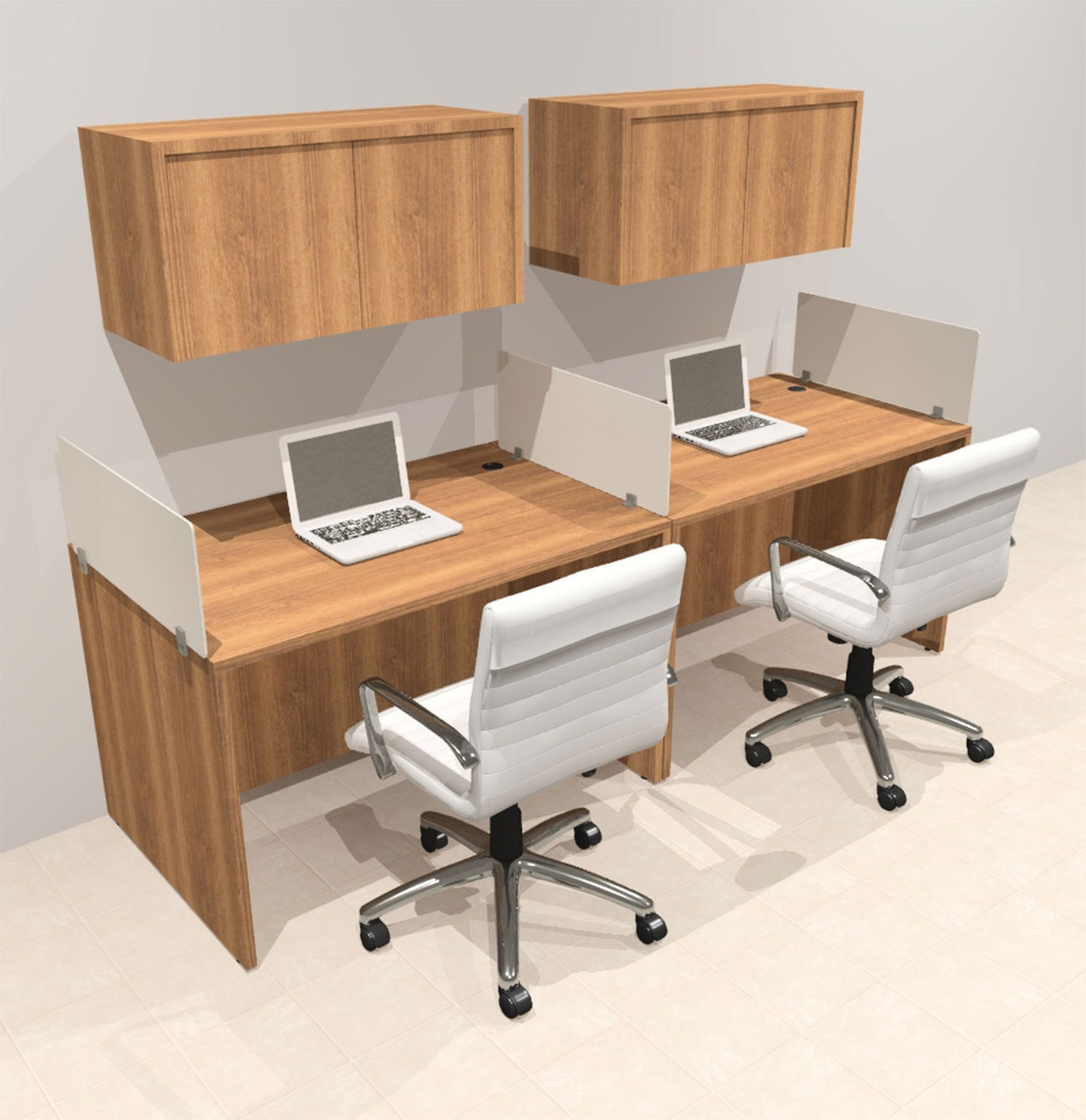 Two Person Modern Acrylic Divider Office Workstation Desk Set, #OT-SUS-SP26