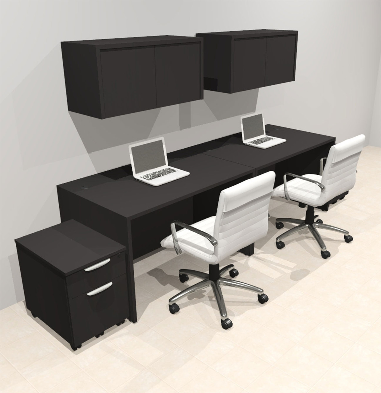 Two Person Modern No Panel Office Workstation Desk Set, #OT-SUS-SPN49