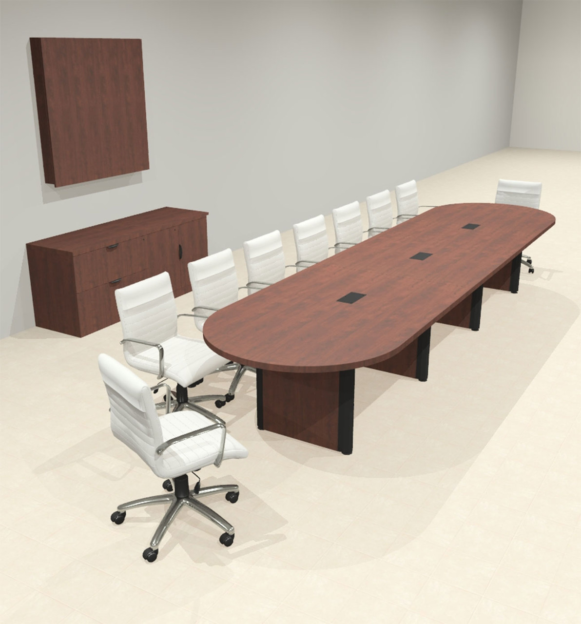 Racetrack Cable Management 16' Feet Conference Table, #OF-CON-CRP29