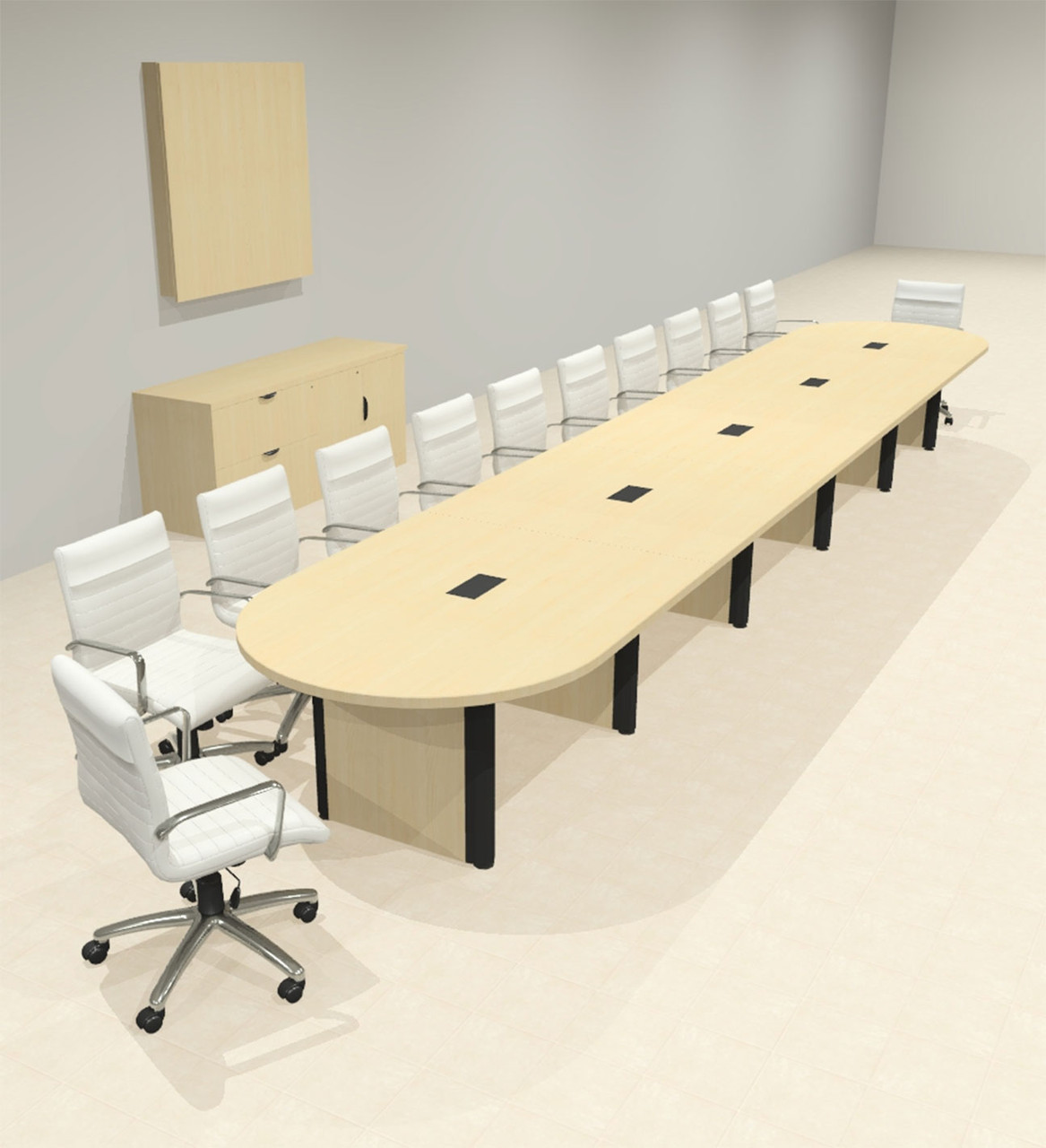 Racetrack Cable Management 22' Feet Conference Table, #OF-CON-CRP50