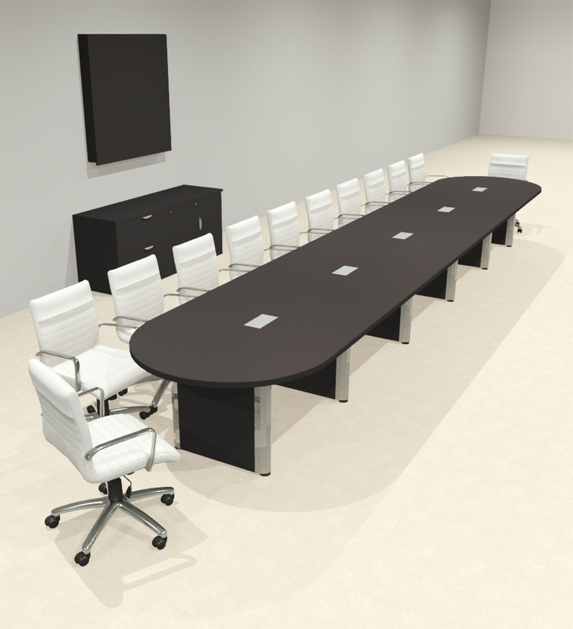 Racetrack Cable Management 22' Feet Conference Table, #OF-CON-CRP55