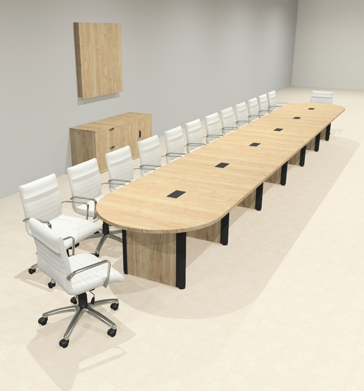 Racetrack Cable Management 26' Feet Conference Table, #OF-CON-CRP67