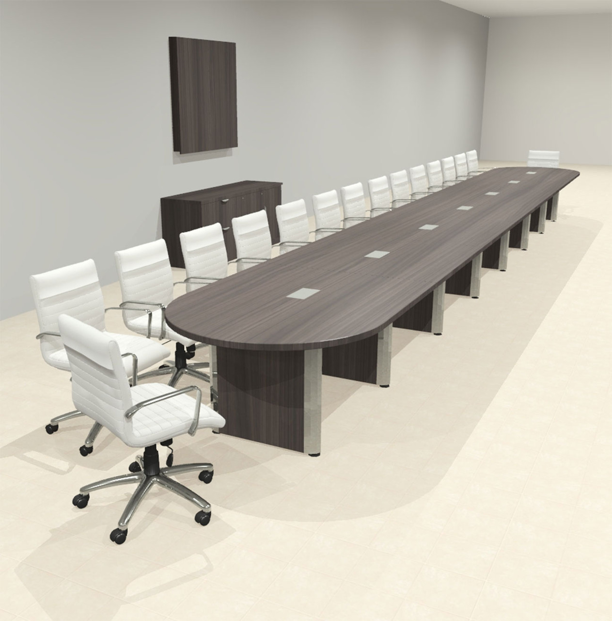 Racetrack Cable Management 30' Feet Conference Table, #OF-CON-CRP88