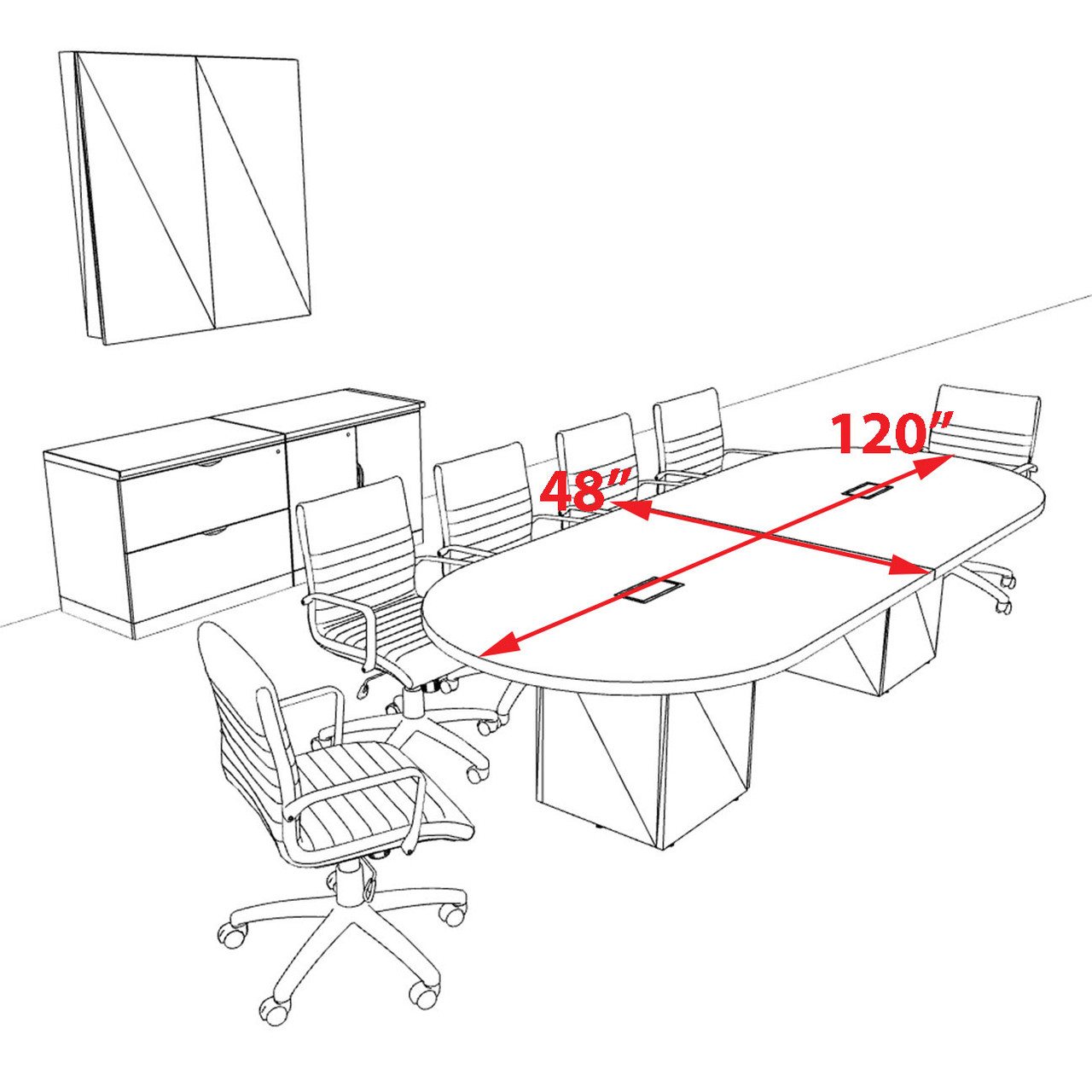 Modern Racetrack 10' Feet Conference Table, #OF-CON-CRQ6