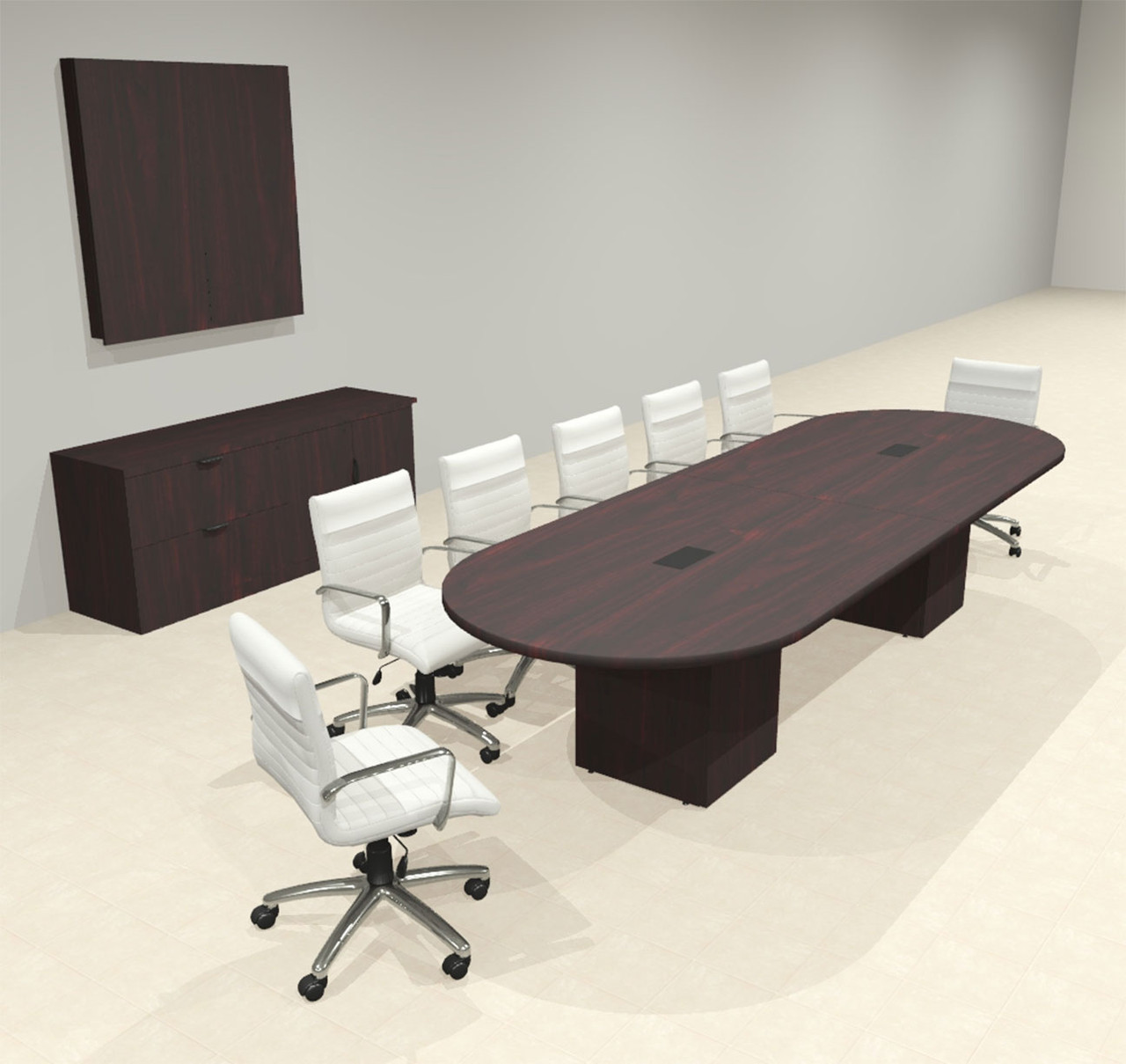 Modern Racetrack 12' Feet Conference Table, #OF-CON-CRQ14