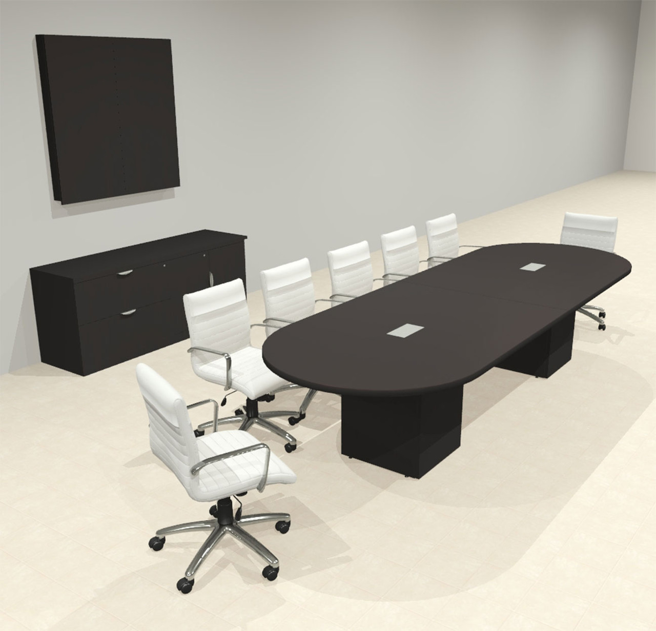 Modern Racetrack 12' Feet Conference Table, #OF-CON-CRQ15