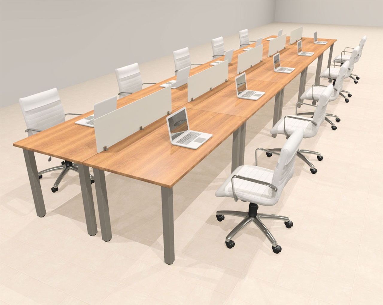 10 Person Modern  Metal Leg Office Workstation Desk Set, #OT-SUL-FPM21